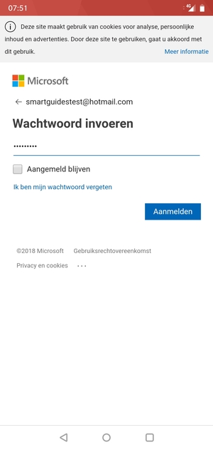 Voer uw wachtwoord in en selecteer Aanmelden