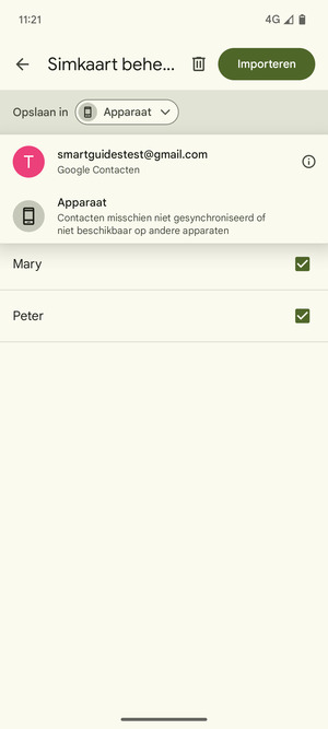 Selecteer uw Google-account