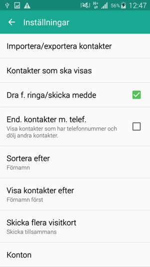 Välj Importera/exportera kontakter