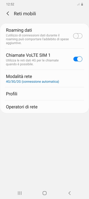 Seleziona Modalità rete
