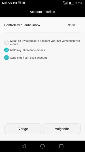 Selecteer Volgende