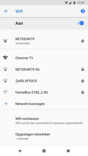 U bent nu verbonden met het WiFi-netwerk
