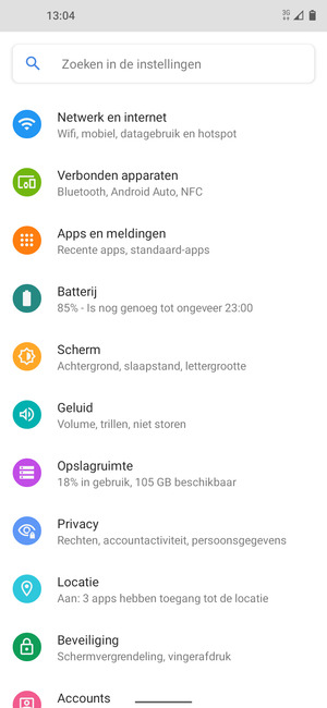 Scroll naar en selecteer Locatie