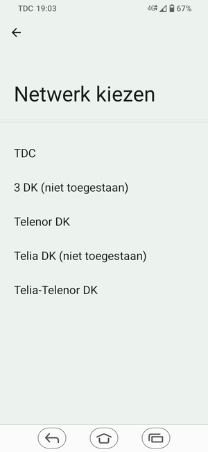 Selecteer een netwerkoperator uit de lijst