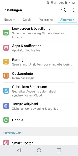 Selecteer Algemeen en Lockscreen & beveiliging