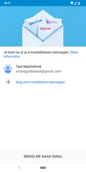 Selecteer BRENG ME NAAR GMAIL