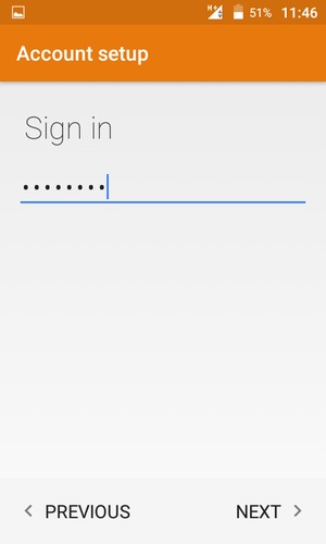 Enter your Gmail or Hotmail password and select NEXT
