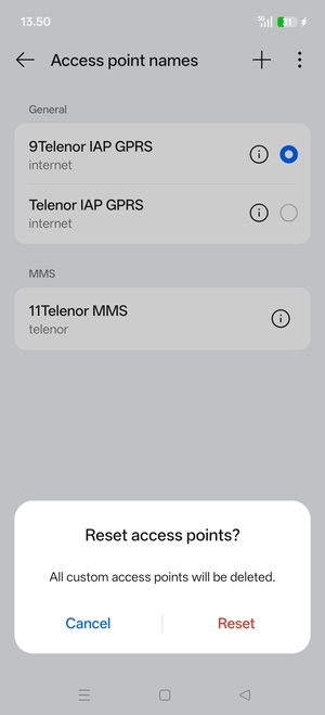 Select Reset