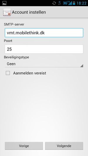 Haal het vinkje uit het Aanmelden vereist selectievakje en selecteer Volgende