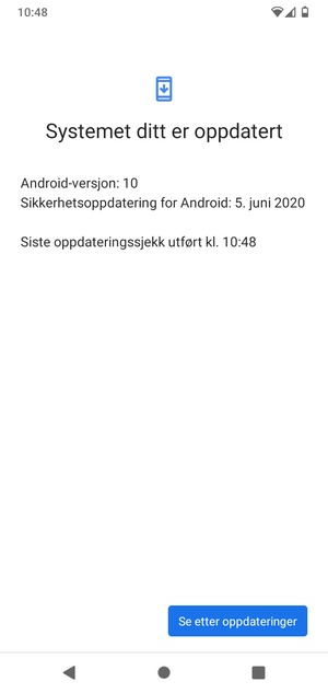 Hvis telefonen din er oppdatert, vil du se følgende skjermbilde