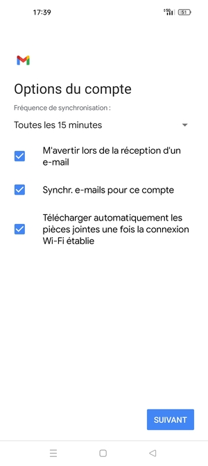 Sélectionnez SUIVANT
