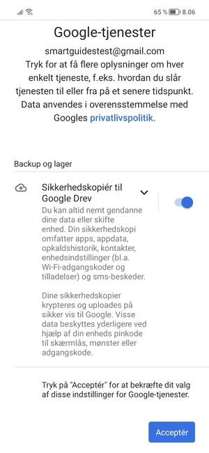 Vælg Acceptér