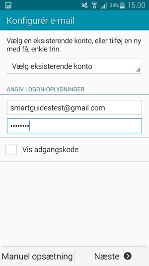 Indtast din Gmail eller Hotmail adresse og adgangskode. Vælg Næste