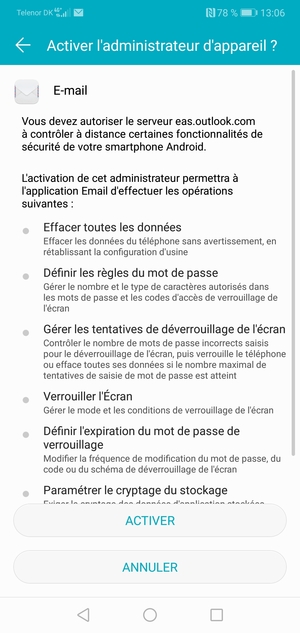 Sélectionnez ACTIVER