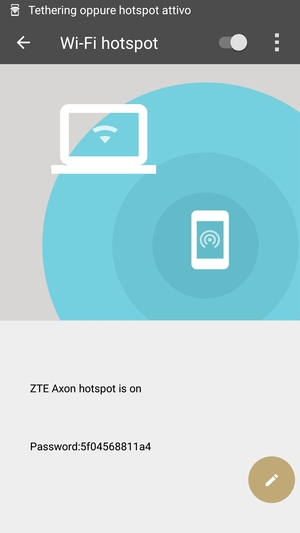 Il telefono è ora pronto per essere usato come modem