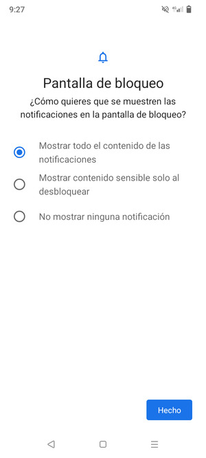 Seleccione la opción deseada y seleccione Hecho