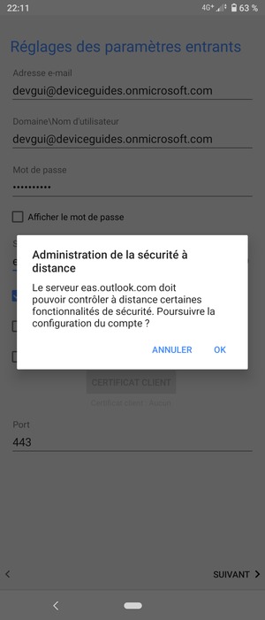 Sélectionnez OK