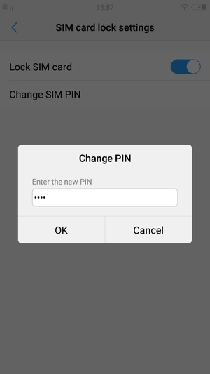 Enter your New SIM PIN and select OK