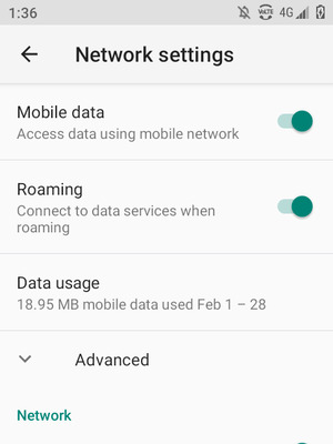 Turn Roaming on or off