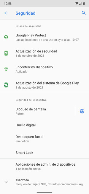 El teléfono ha sido asegurado con un bloqueo de pantalla