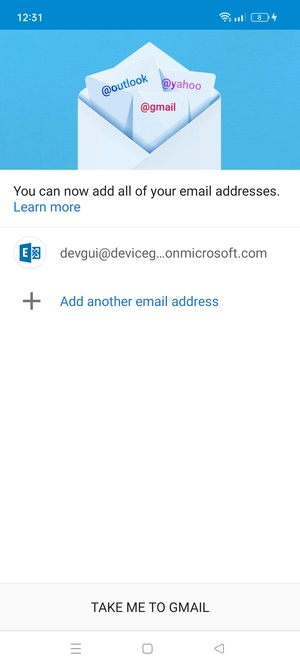 Select TAKE ME TO GMAIL