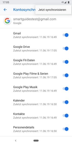 Wählen Sie Jetzt synchronisieren