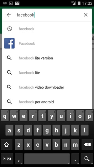 Inserisci il nome dell'app e seleziona Cerca