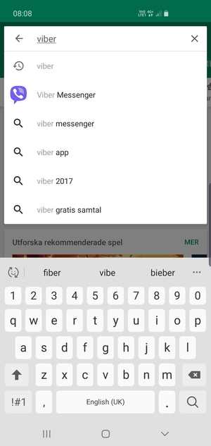 Ange app-namnet och välj Sök