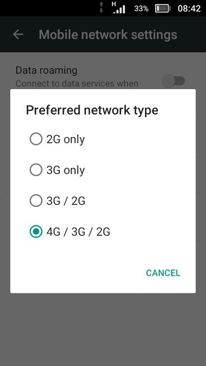 Select your preferred option