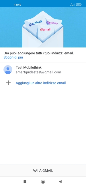 Seleziona VAI A GMAIL