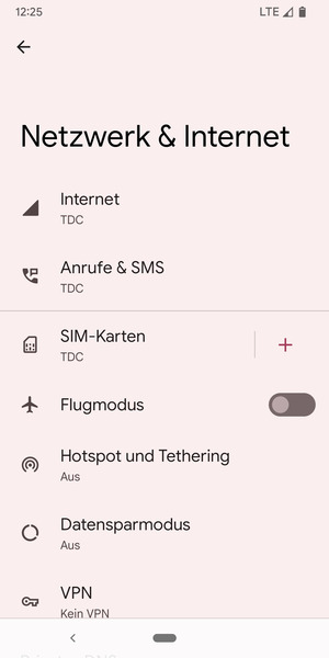 Wählen Sie Hotspot und  tethering