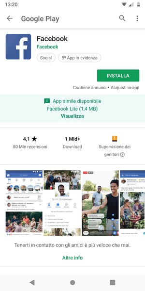 Seleziona INSTALLA