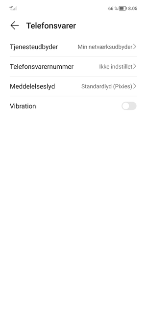 Vælg Telefonsvarernummer