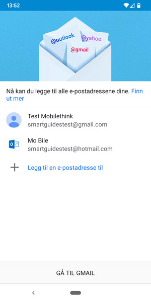 Velg GÅ TIL GMAIL