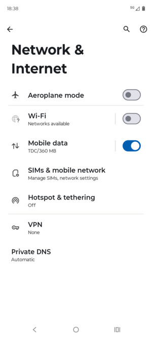 Select SIMs & mobile network