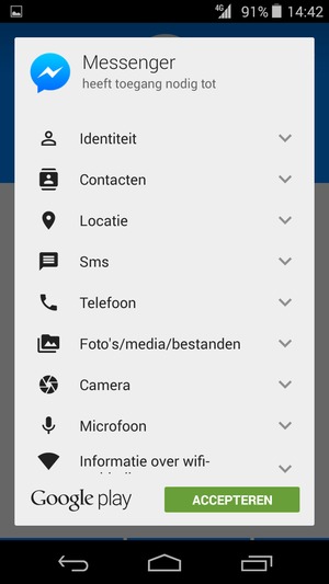 Selecteer ACCEPTEREN
