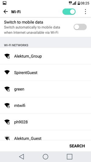 Select the wireless network you want to connect to