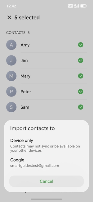 Select your Google account