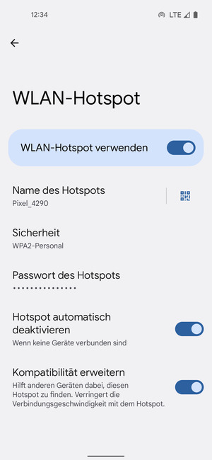 Ihr Handy ist jetzt für die Verwendung als Modem eingerichtet