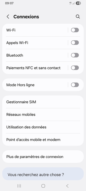Sélectionnez Réseaux mobiles