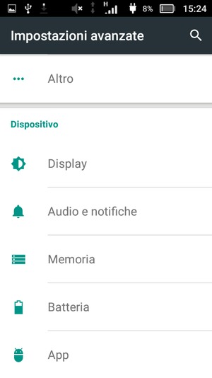 Scorri e seleziona Batteria