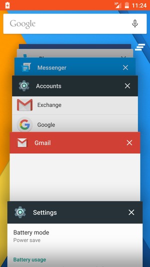 Swipe apps to the right to close them