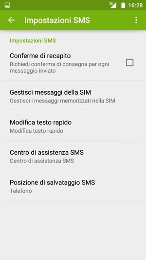 Seleziona Centro di assistenza SMS