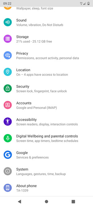Scroll to and select System