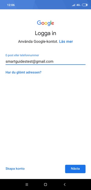 Ange din Gmail-adress och välj Nästa