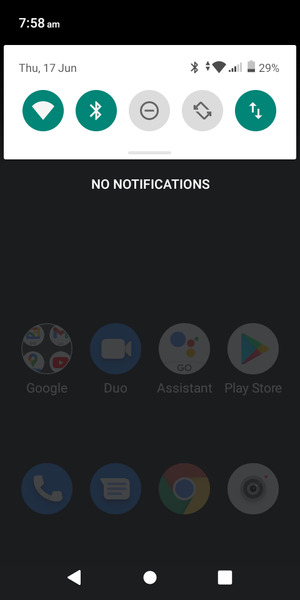 Slide down the top menu again