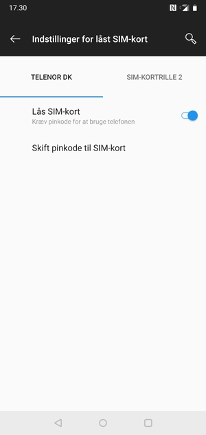 Vælg Public og Skift pinkode til SIM-kort