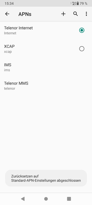 Ihr Handy wird auf Standard-Einstellungen für Internet und MMS zurückgestellt