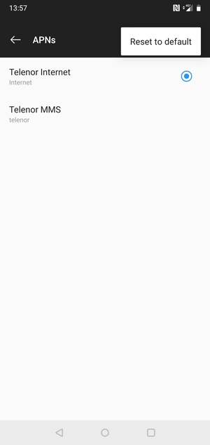 Select Reset to default