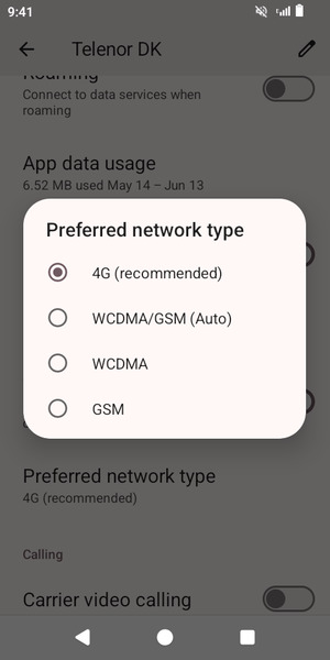 Select your preferred option